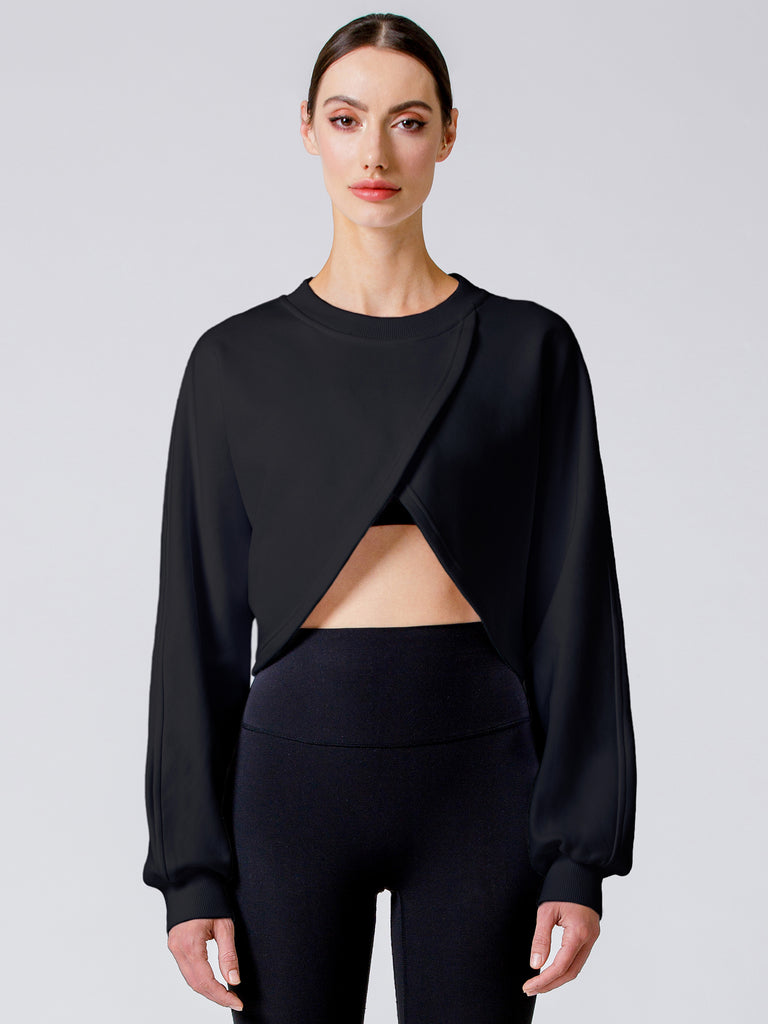 LOTUS LAYER SWEATSHIRT, BLACK
