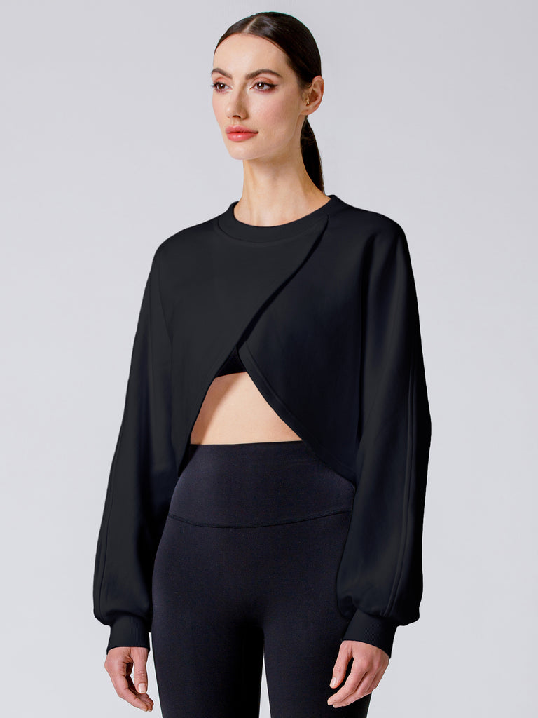 LOTUS LAYER SWEATSHIRT, BLACK