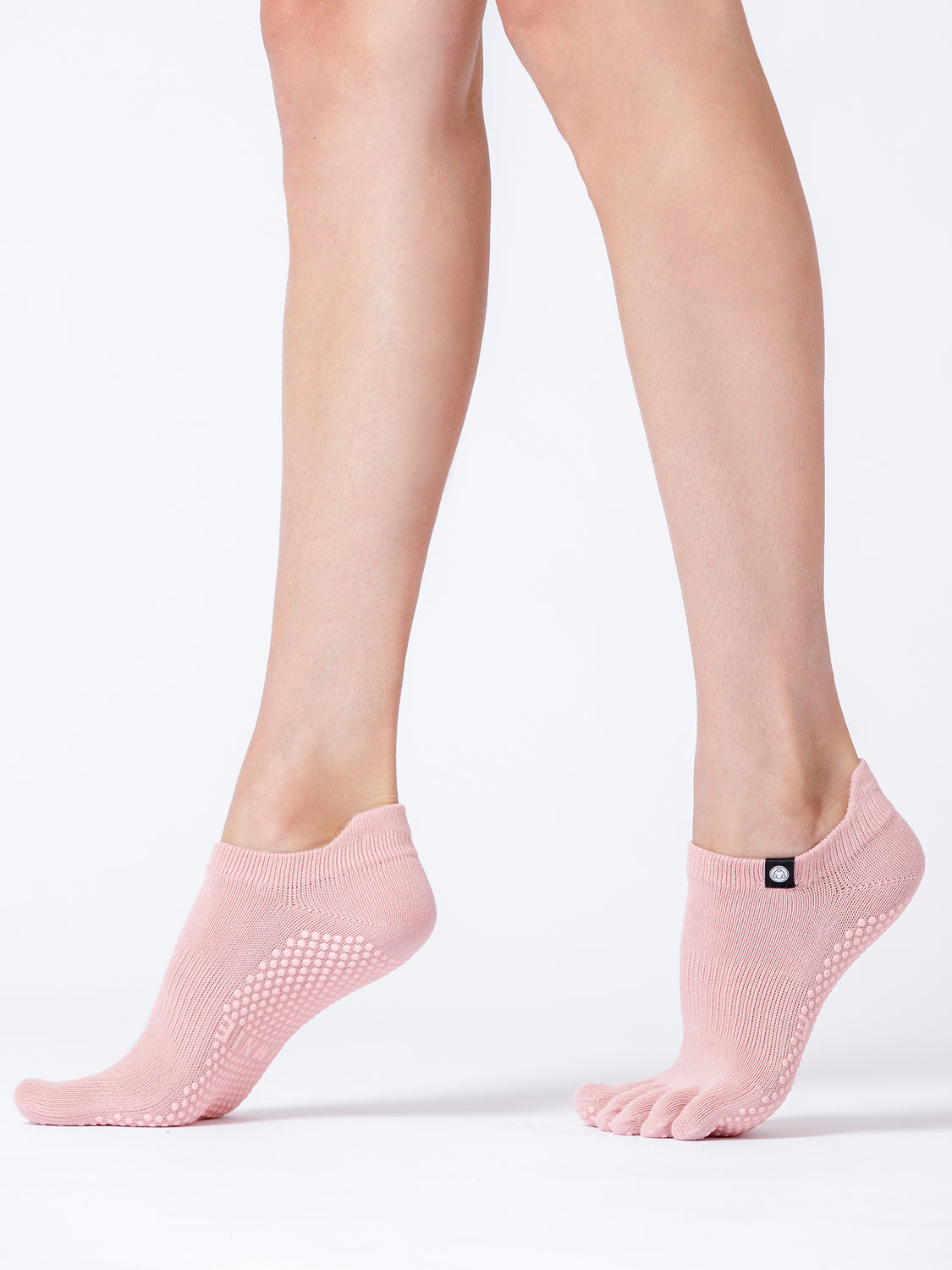 FULL TOE YOGA ANKLE GRIP SOCKS, SAKURA PINK