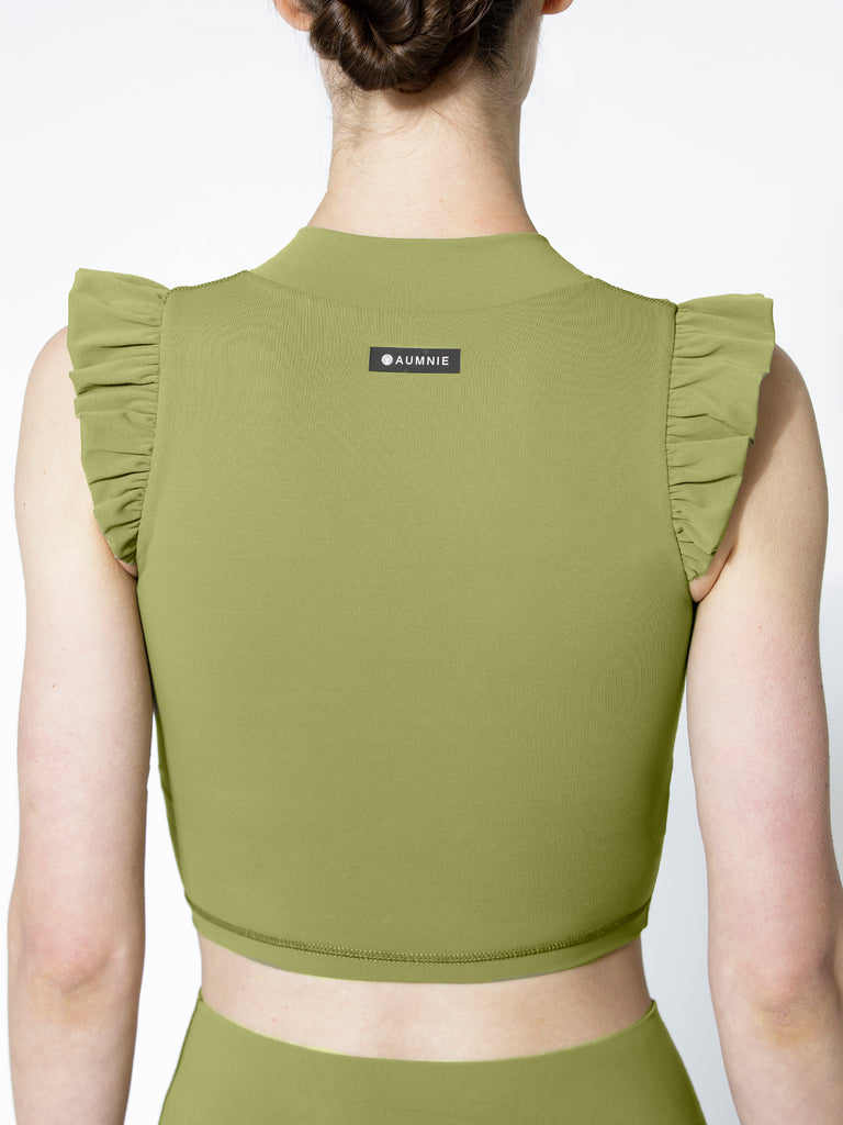 V-RUFFLED PURE TANK 2.0, MUSTARD