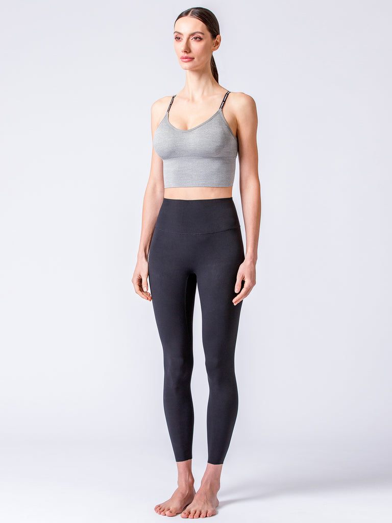 LOGO RIBBED TANK, LIGHT GRAY