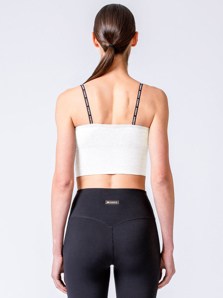 LOGO RIBBED TANK, WHITE