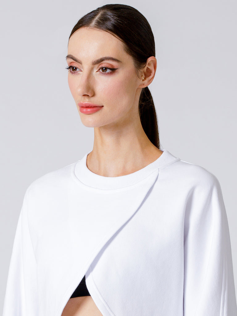 LOTUS LAYER SWEATSHIRT, WHITE