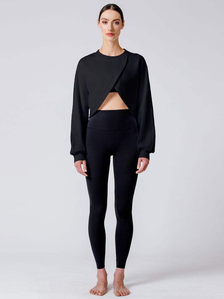 LOTUS LAYER SWEATSHIRT, BLACK