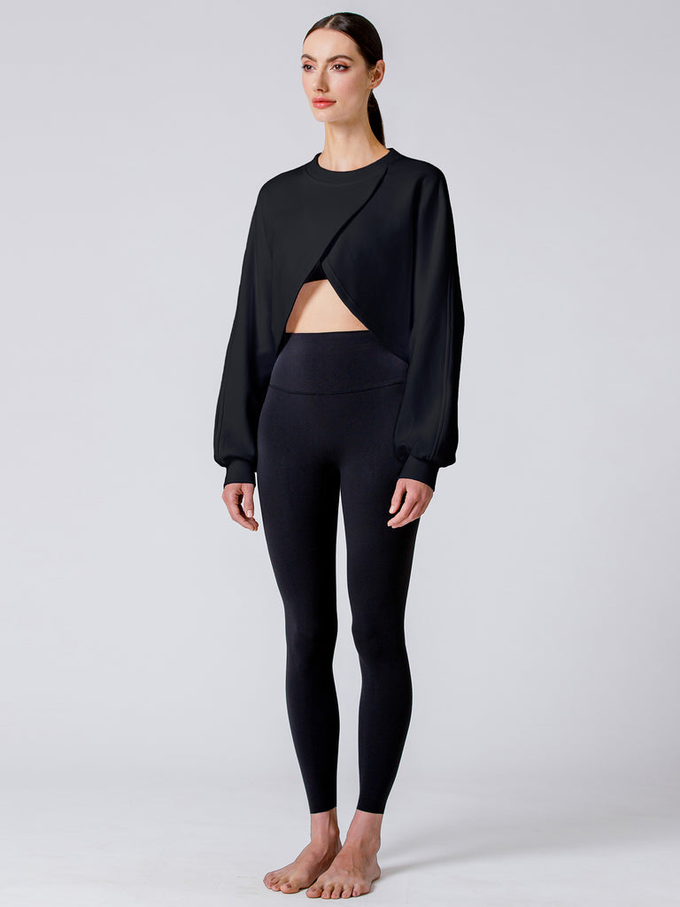 LOTUS LAYER SWEATSHIRT, BLACK