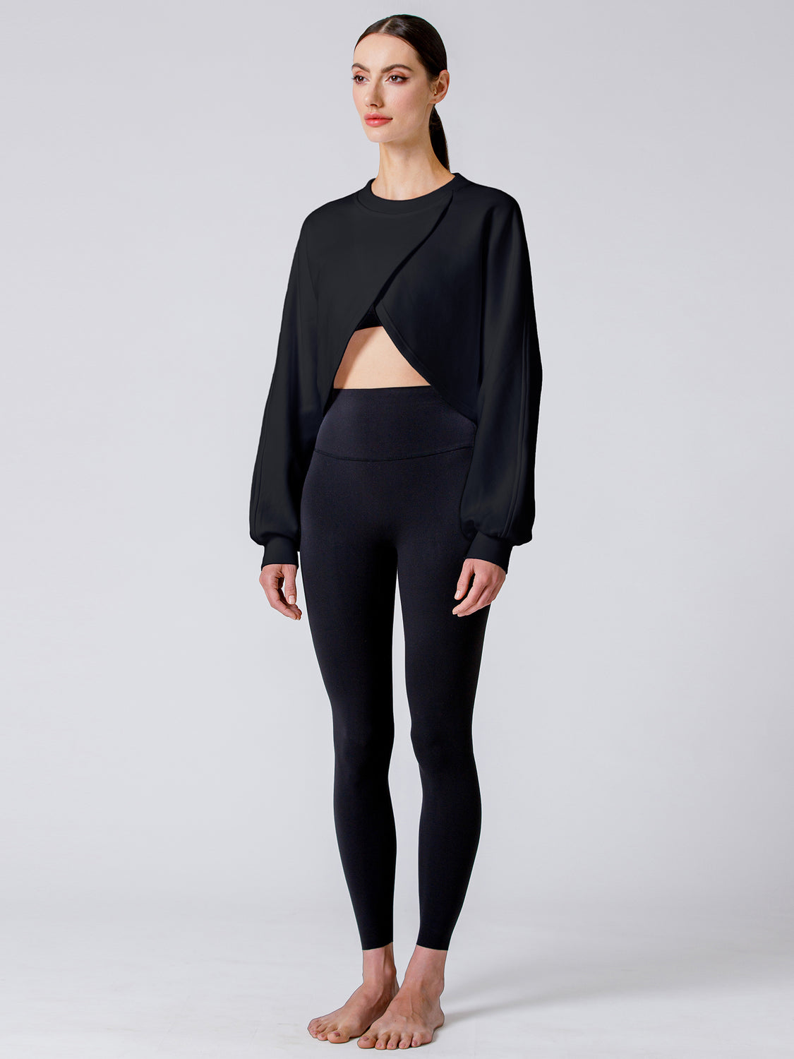 LOTUS LAYER SWEATSHIRT, BLACK