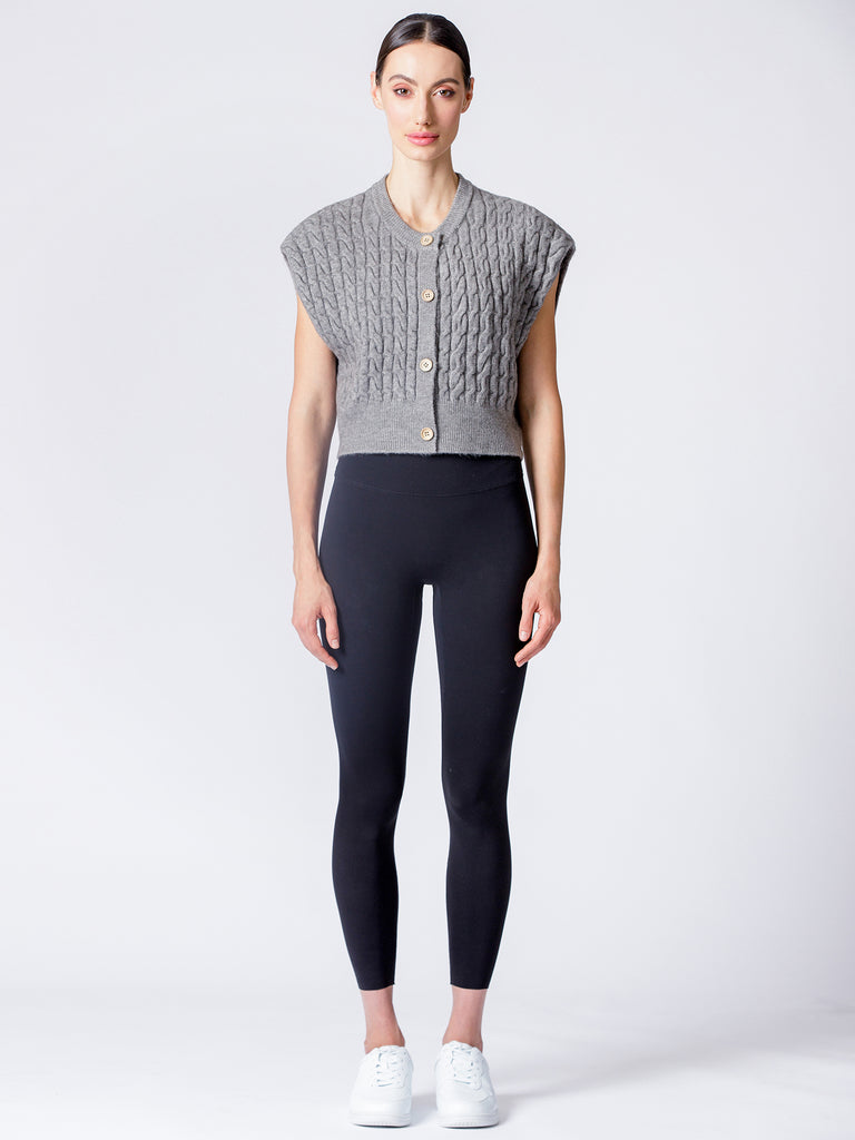 COZY LAYER KNIT VEST, WARM GREY