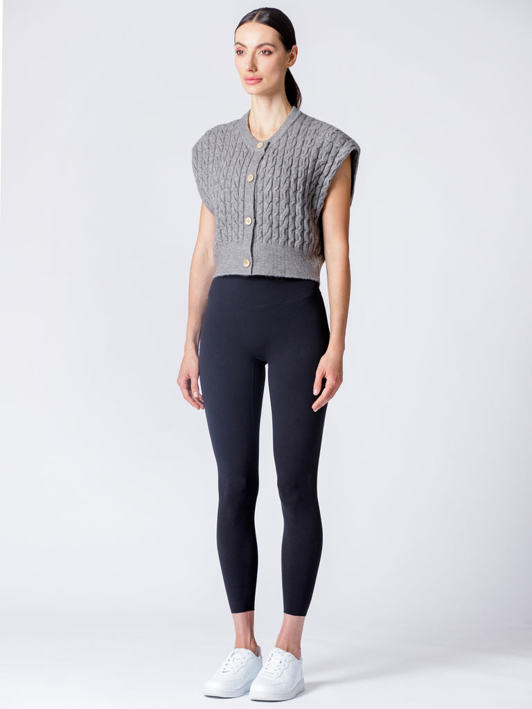 COZY LAYER KNIT VEST, WARM GREY
