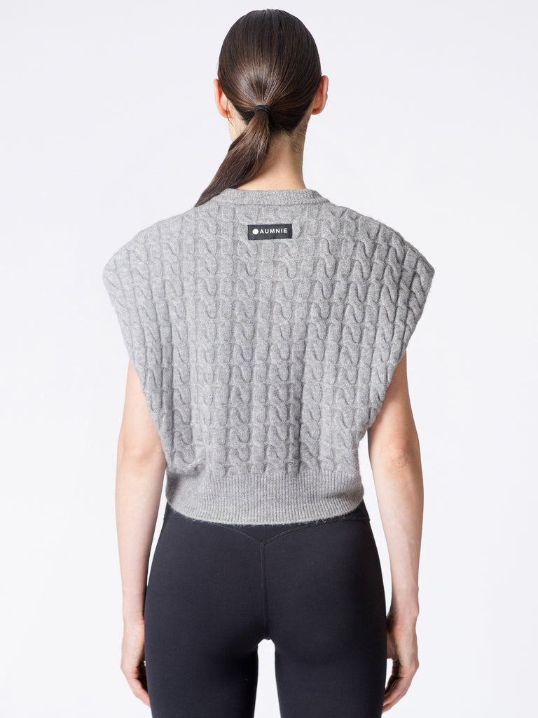 COZY LAYER KNIT VEST, WARM GREY