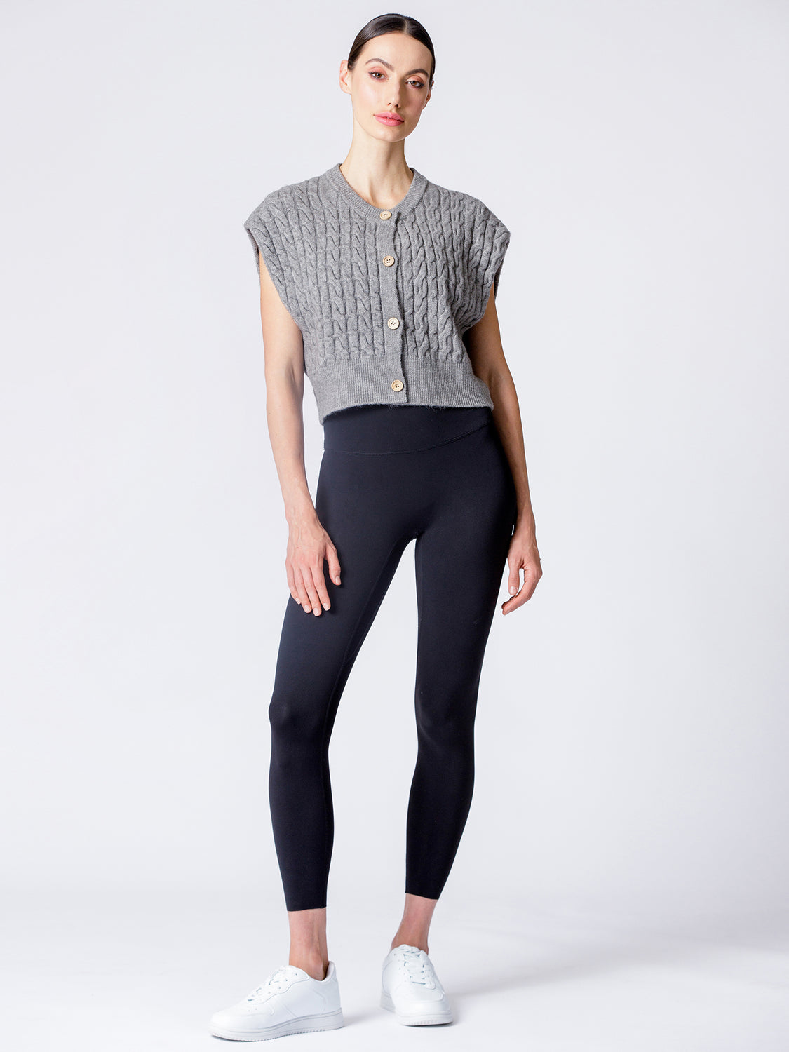 COZY LAYER KNIT VEST, WARM GREY