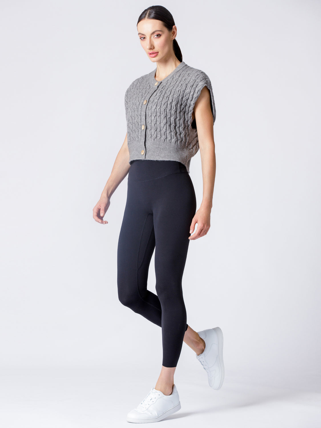 COZY LAYER KNIT VEST, WARM GREY