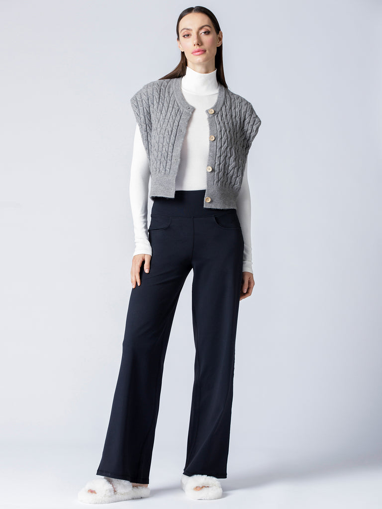 COZY LAYER KNIT VEST, WARM GREY