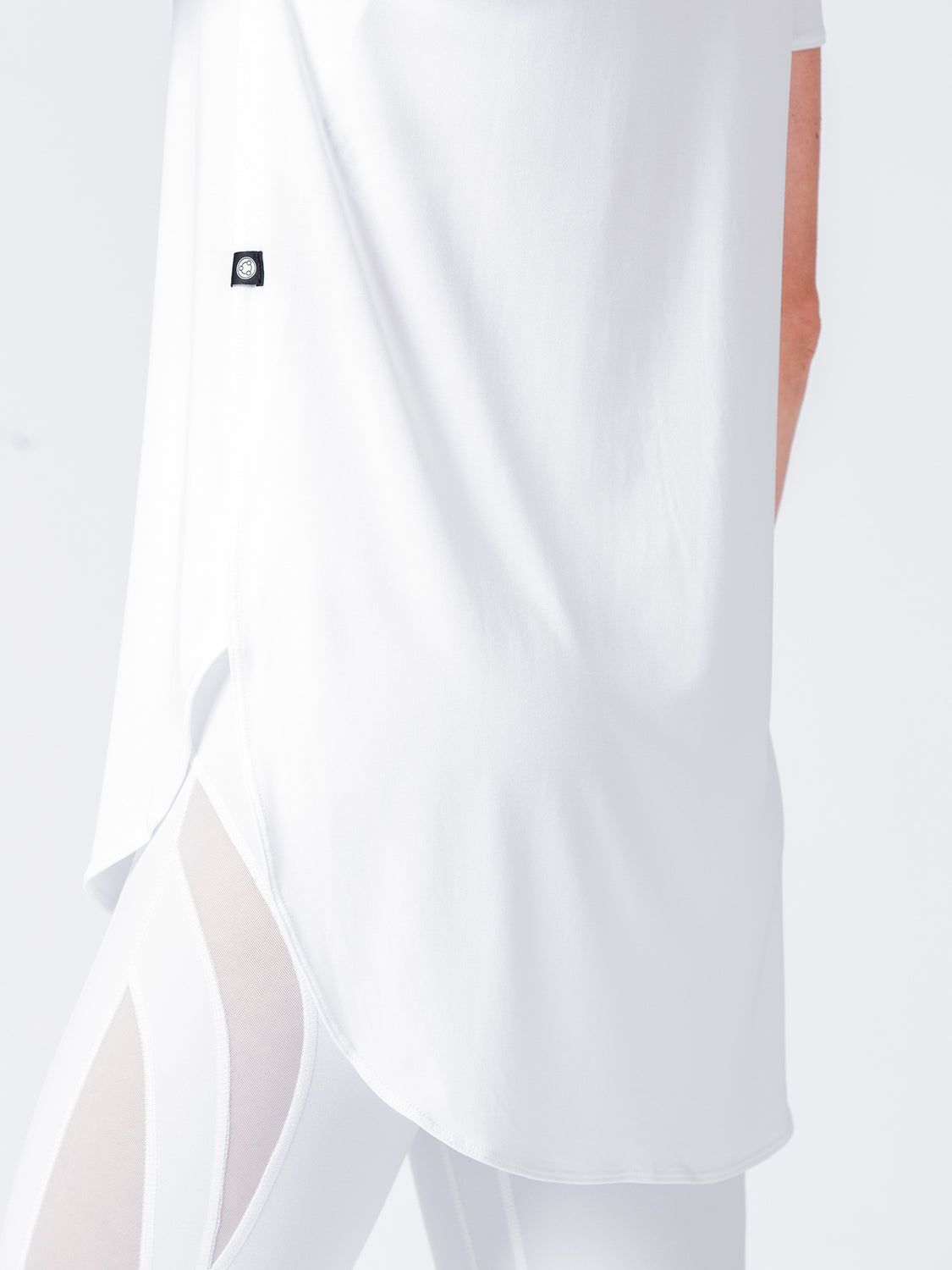 HI LO SIDE SPLIT TEE, WHITE