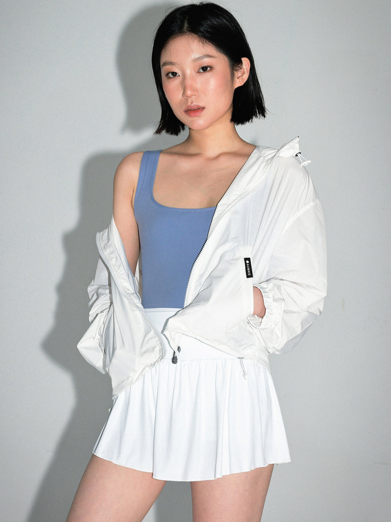 BALLET FLOW SKIRT W/SHORTS, WHITE