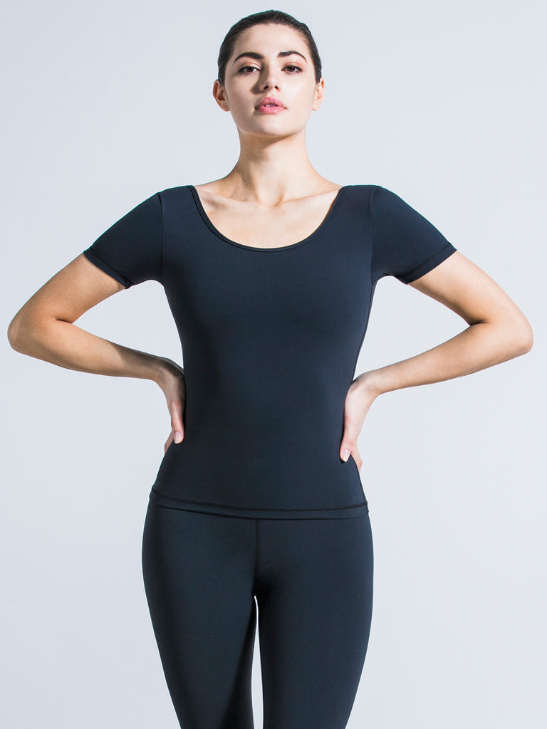 NUDE SHAPE TEE, MIDNIGHT GRAY
