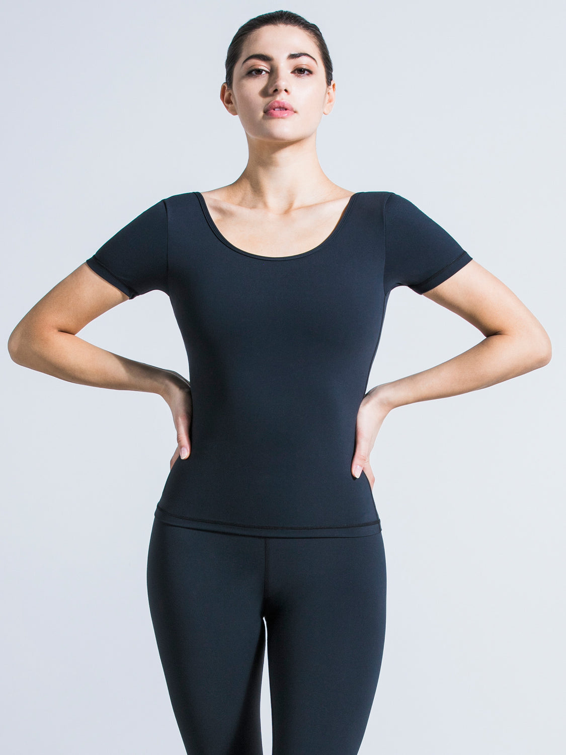 NUDE SHAPE TEE, MIDNIGHT GRAY