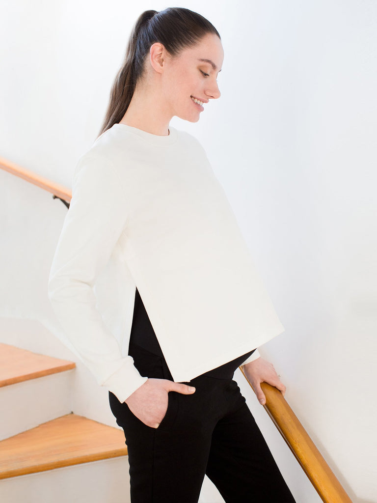MATERNITY SS SWEATSHIRT, WHITE