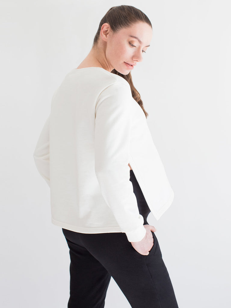 MATERNITY SS SWEATSHIRT, WHITE