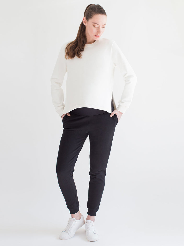 MATERNITY SS SWEATSHIRT, WHITE