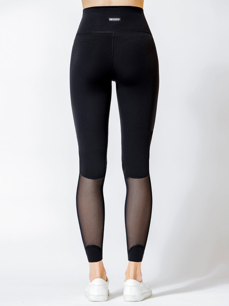 CLARITY MESH ANKLE CROPS, BLACK/BLACK MESH
