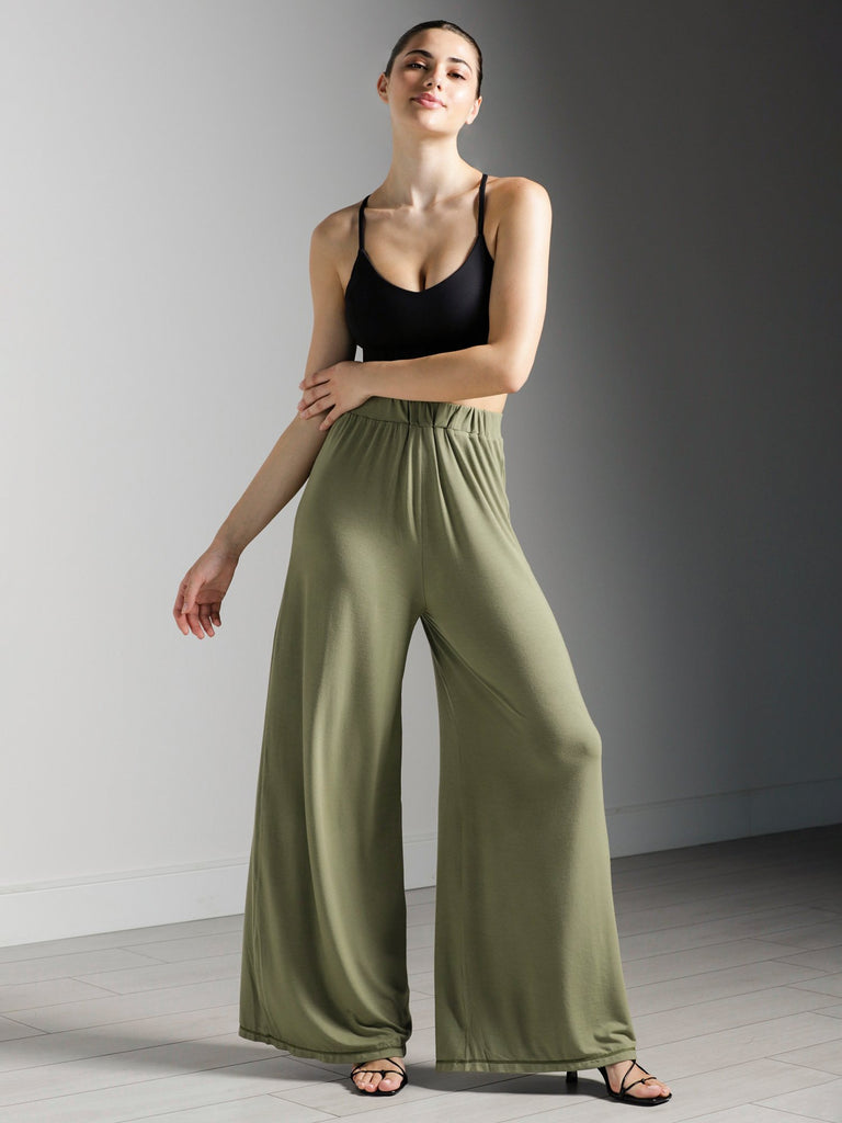 SOFT WIDE LEG PANTS, SAGE