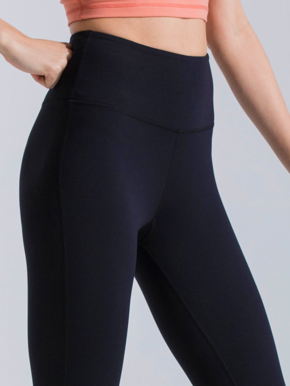 HIGH WAIST ANKLE CROPS, BLACK