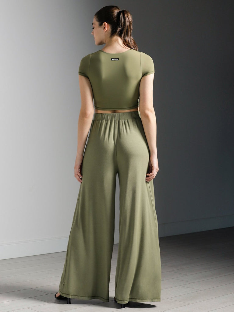 SOFT WIDE LEG PANTS, SAGE