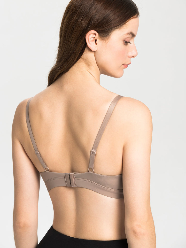 CLASSIC RIBBED BRA, COCOA