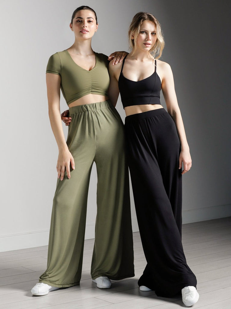 SOFT WIDE LEG PANTS, SAGE