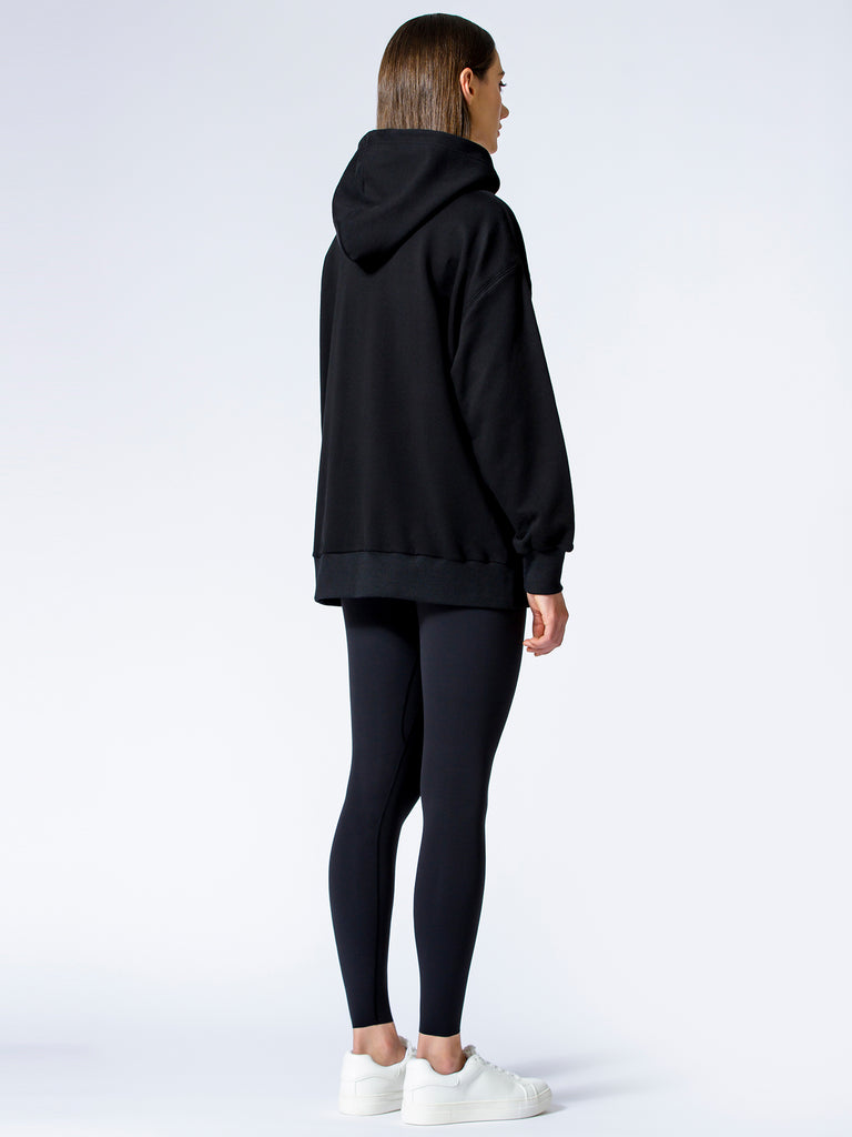 HAPPY GLOW ZIP HOODIE, BLACK
