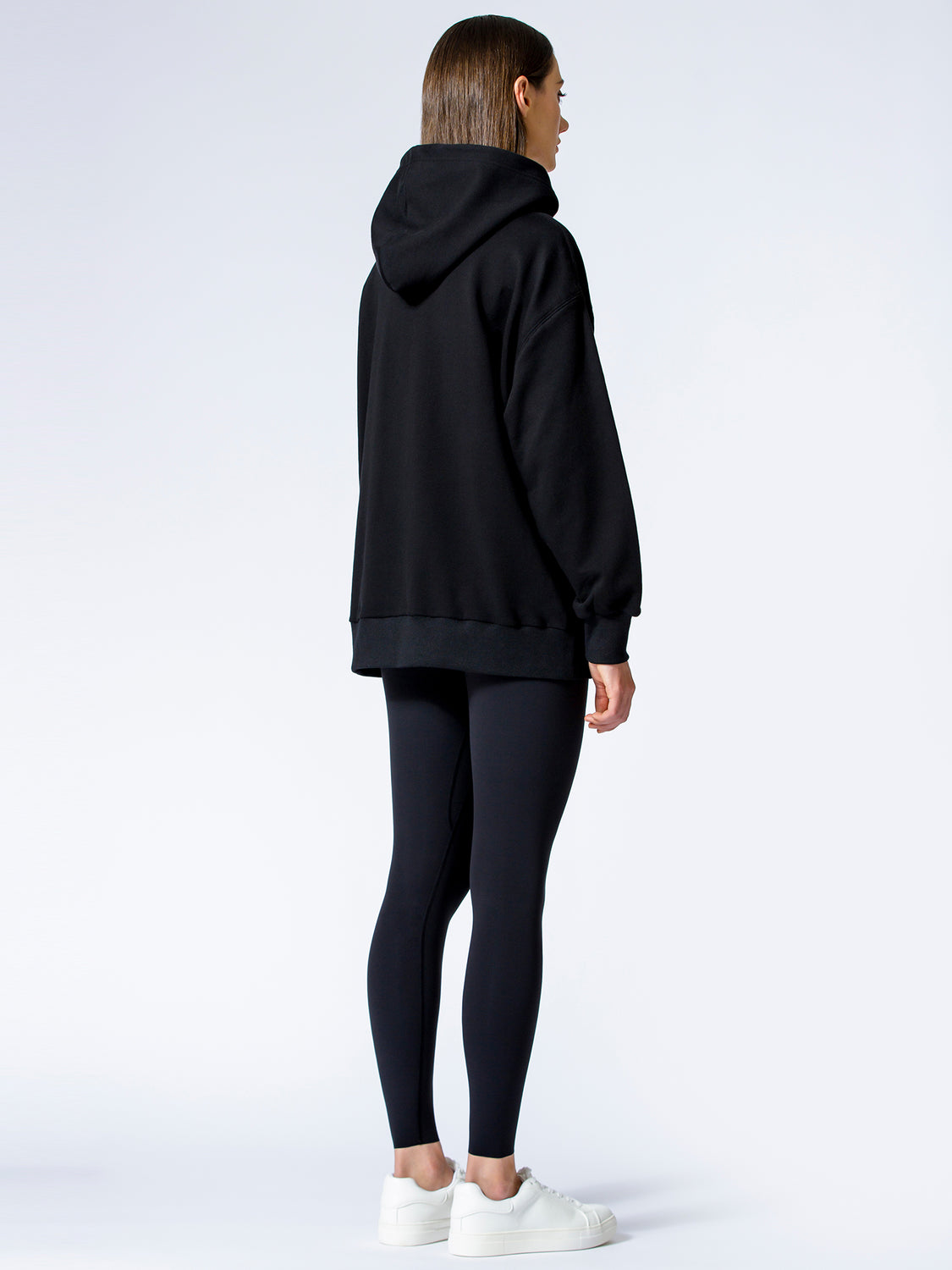 HAPPY GLOW ZIP HOODIE, BLACK