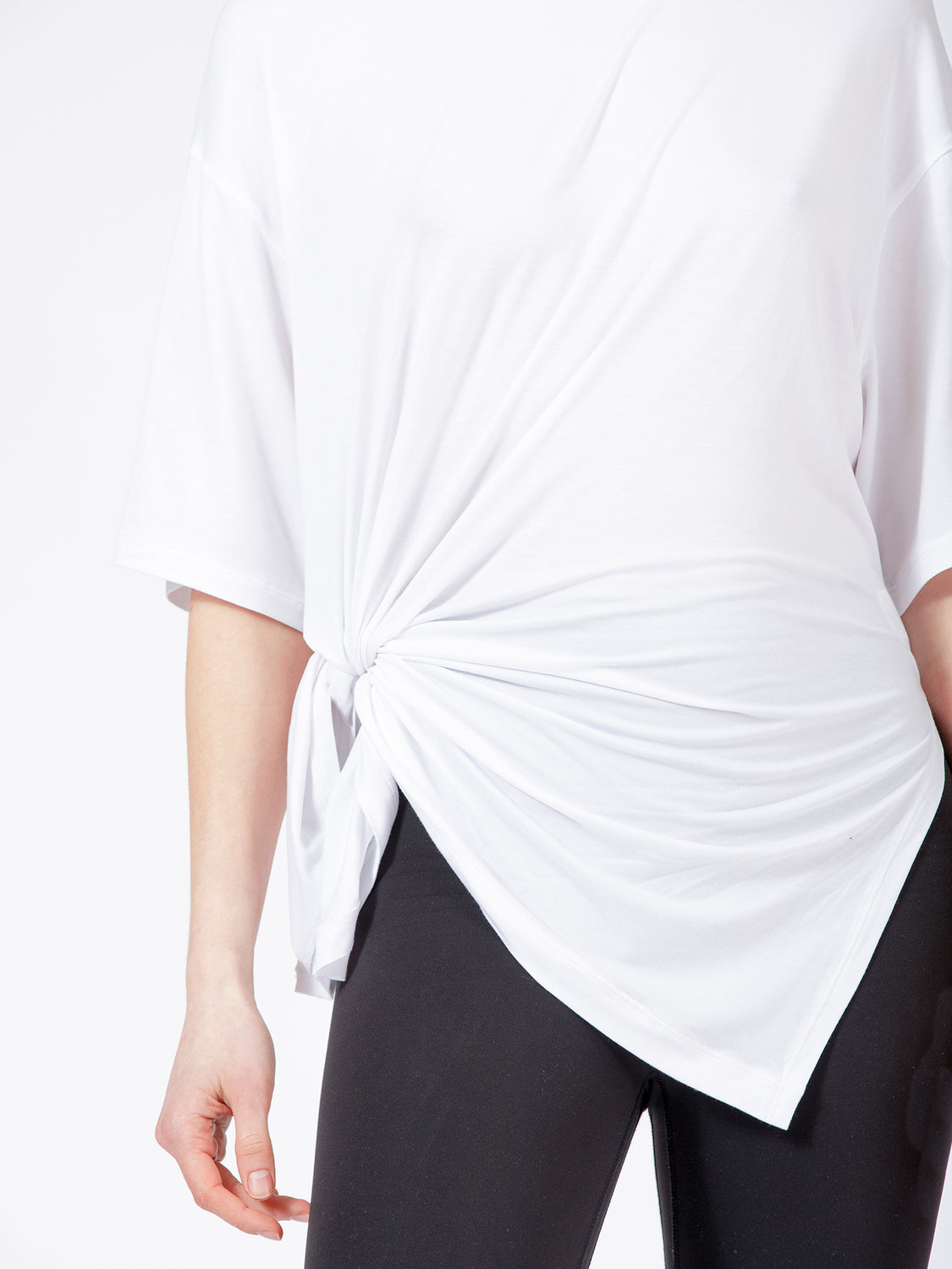 HIGH SPLIT OVERSIZE TEE, WHITE
