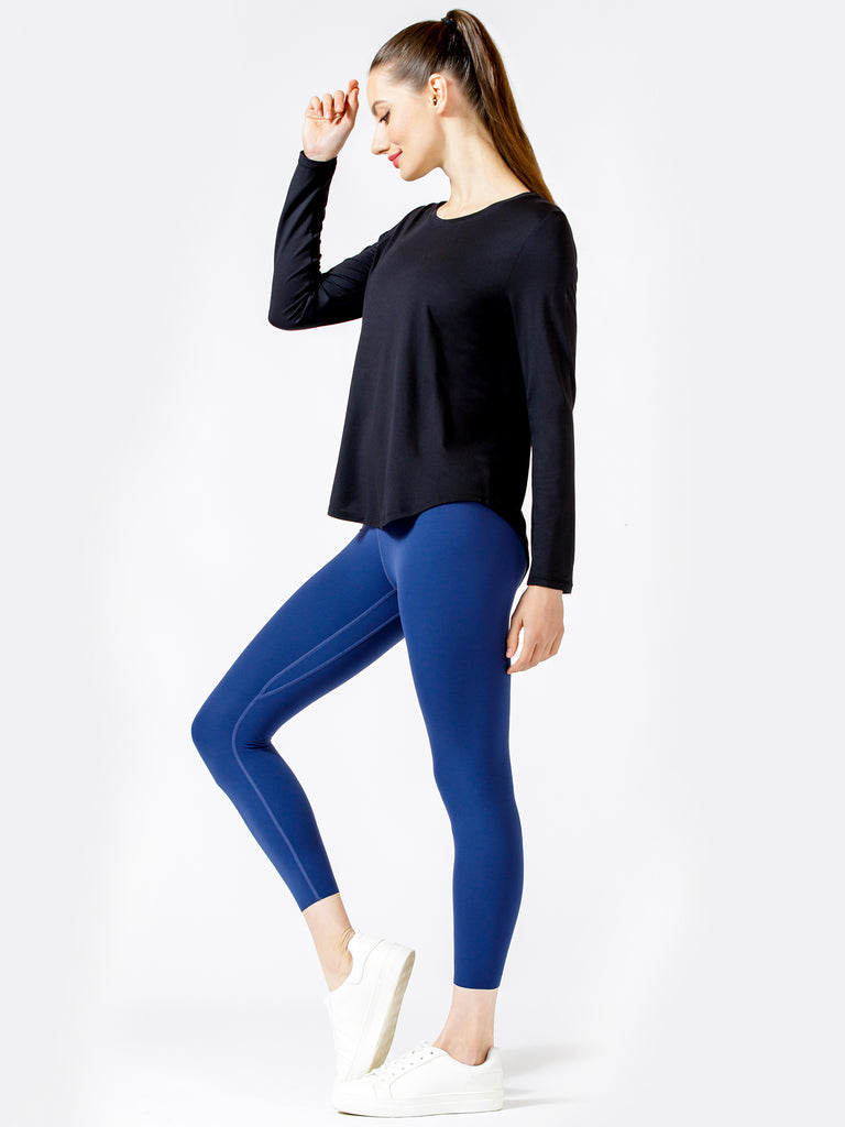BACK TIE EVERYDAY TEE, BLACK