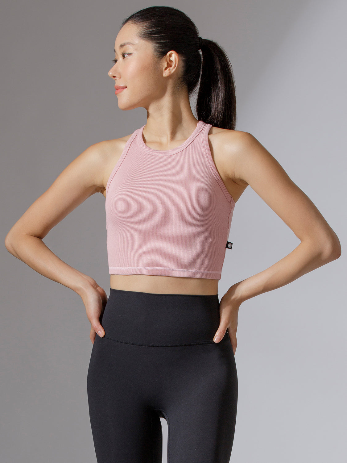 EVERYDAY RIBBED CROPPED SINGLET, PINK