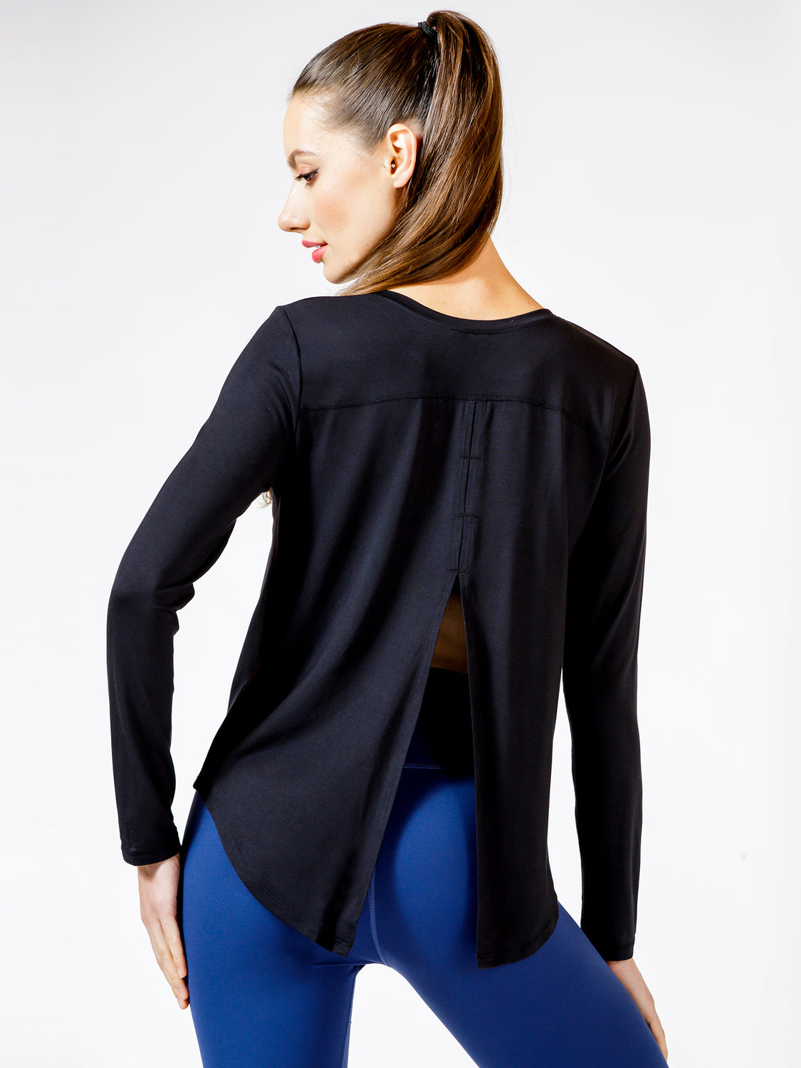 BACK TIE EVERYDAY TEE, BLACK