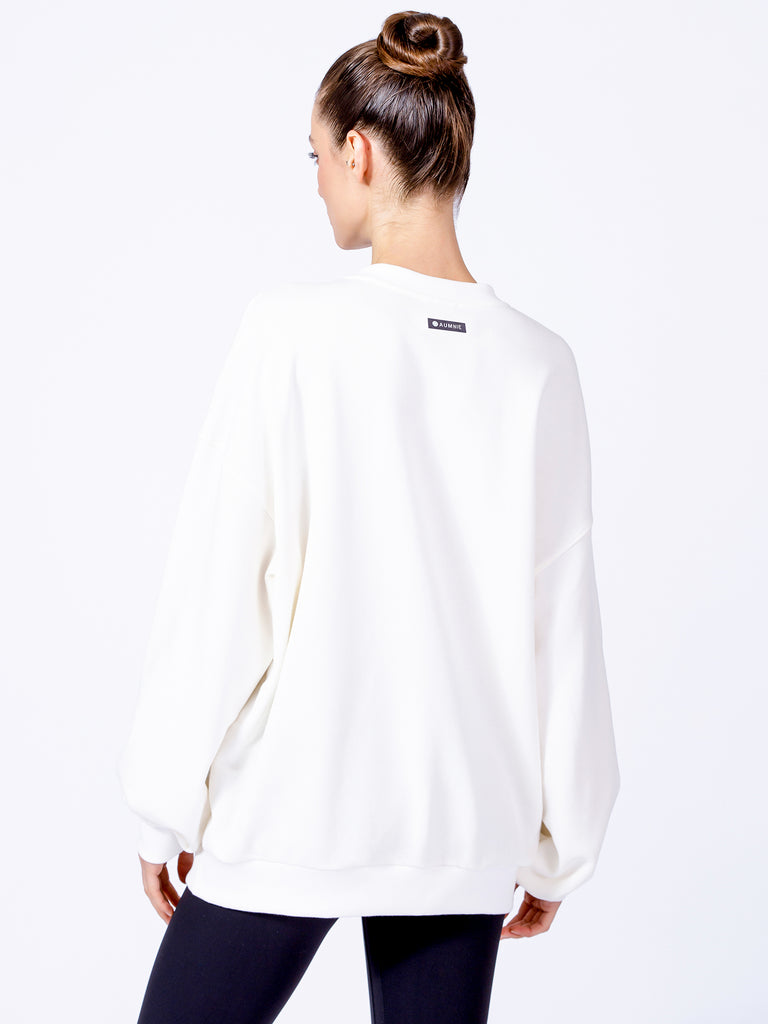 AUMNIE OVERSIZED SWEATSHIRT, WHITE