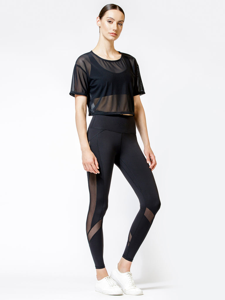 NEW WAVE PANTS 2.0, BLACK/BLACK MESH
