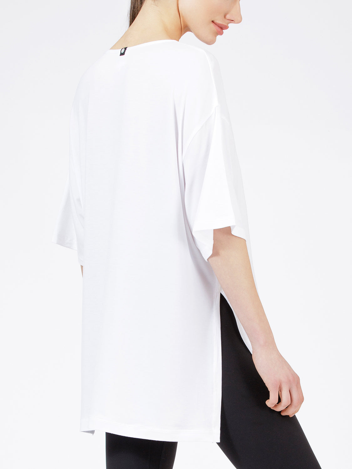 HIGH SPLIT OVERSIZE TEE, WHITE