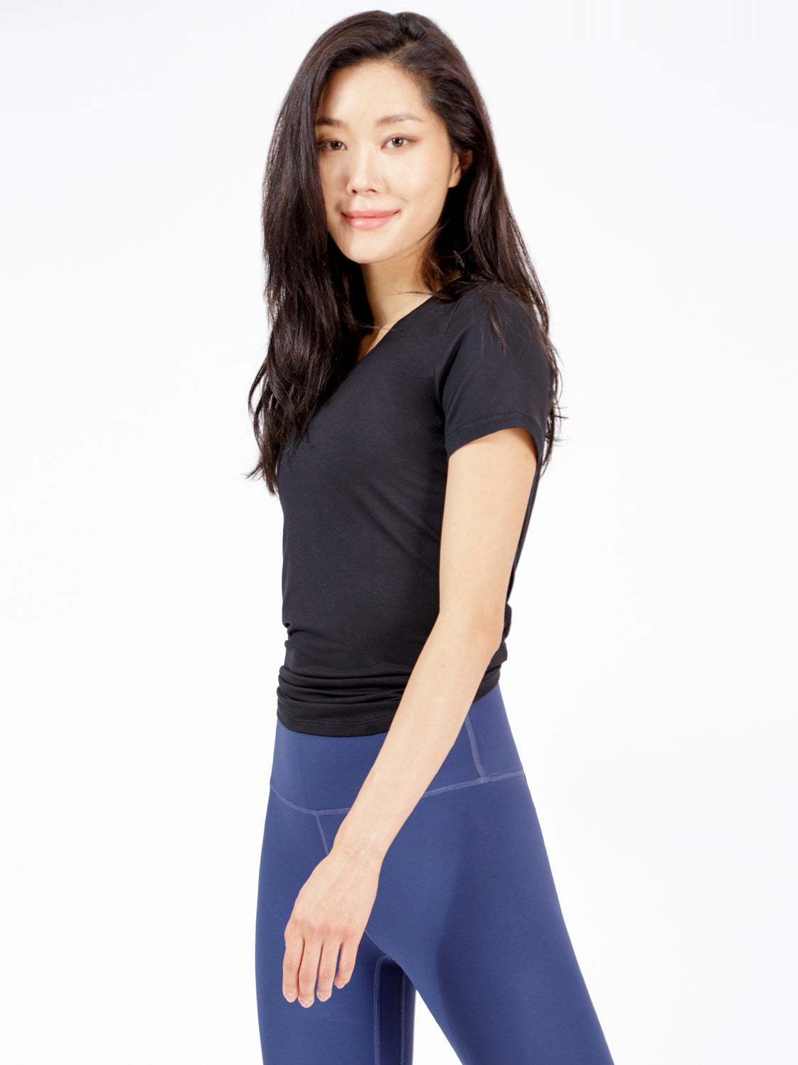 BACK TIE EVERYDAY SHORT SLEEVE TEE, BLACK