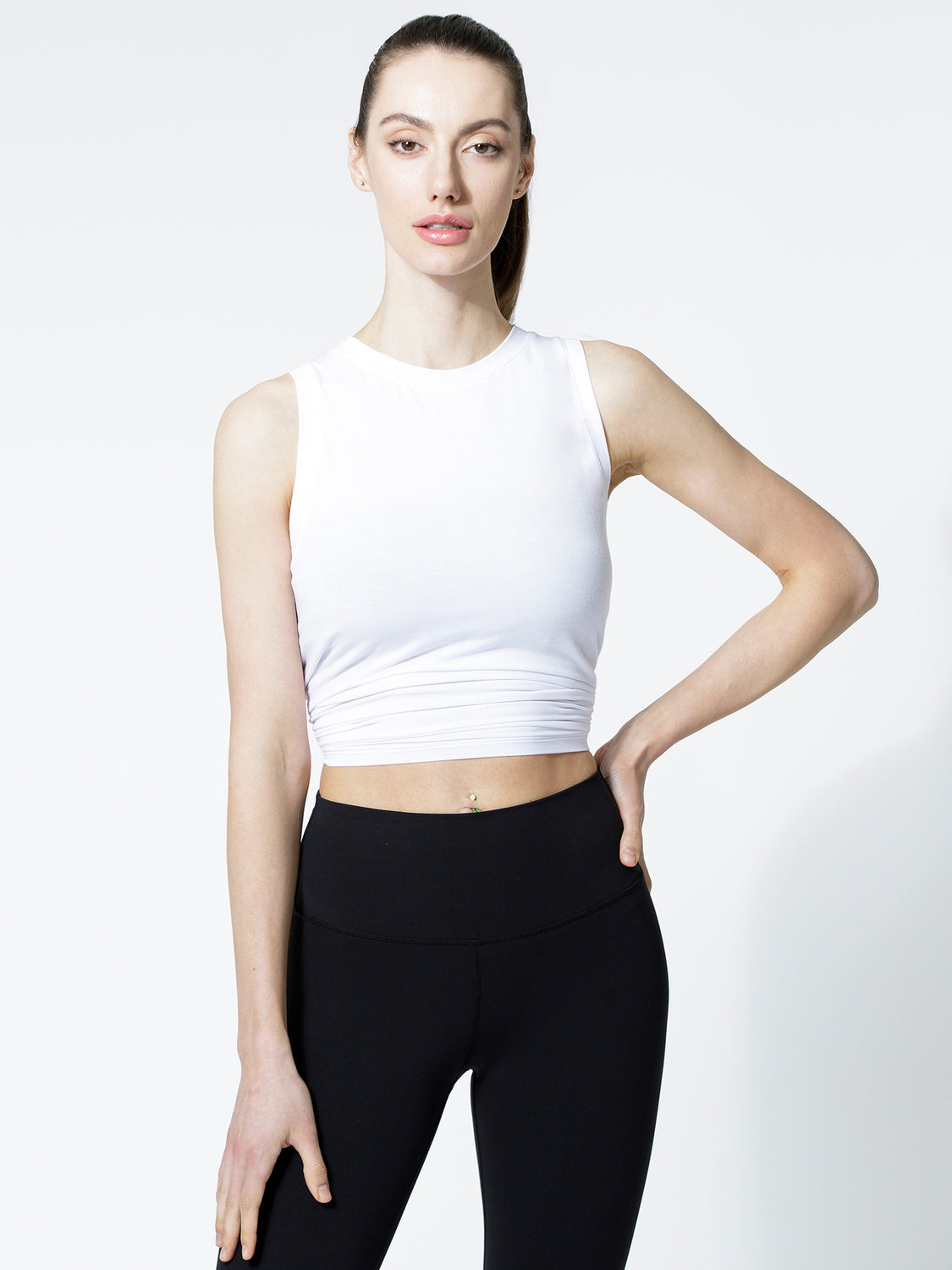 TIE BACK TRAINING TANK, WHITE