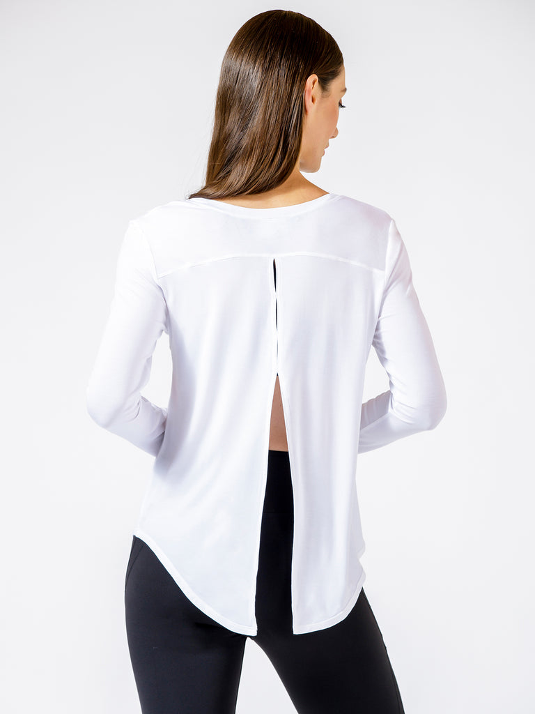 BACK TIE EVERYDAY TEE, WHITE
