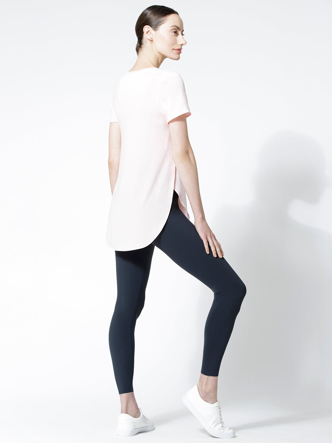 HI LO SIDE SPLIT TEE, BALLET PINK