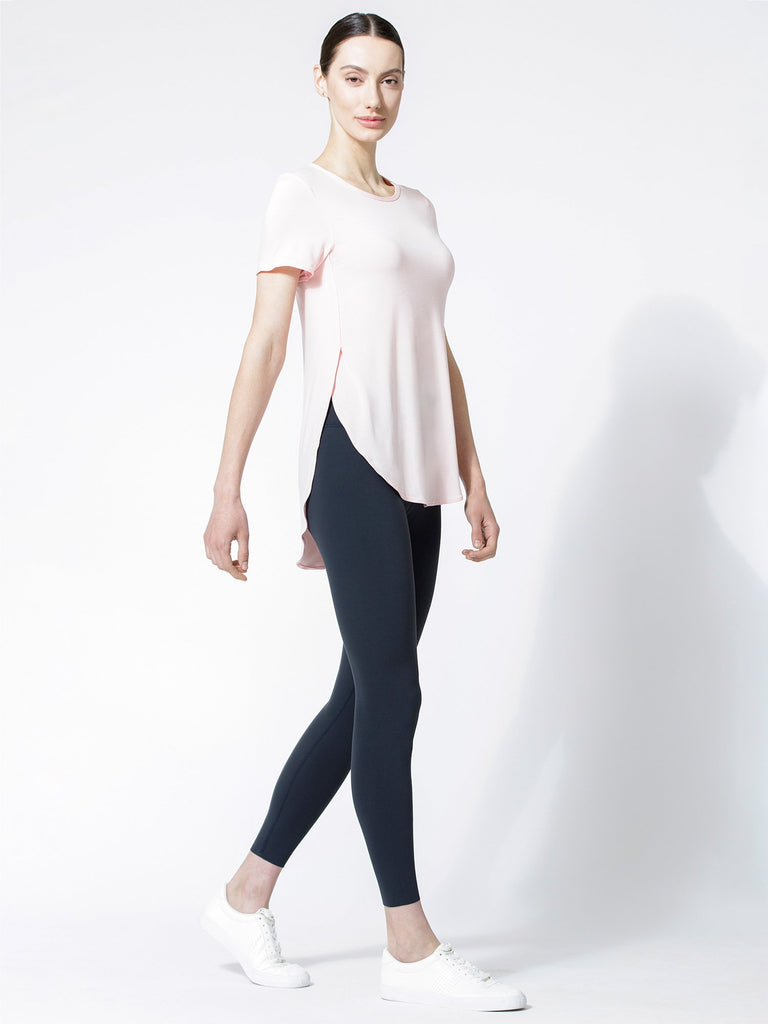 HI LO SIDE SPLIT TEE, BALLET PINK