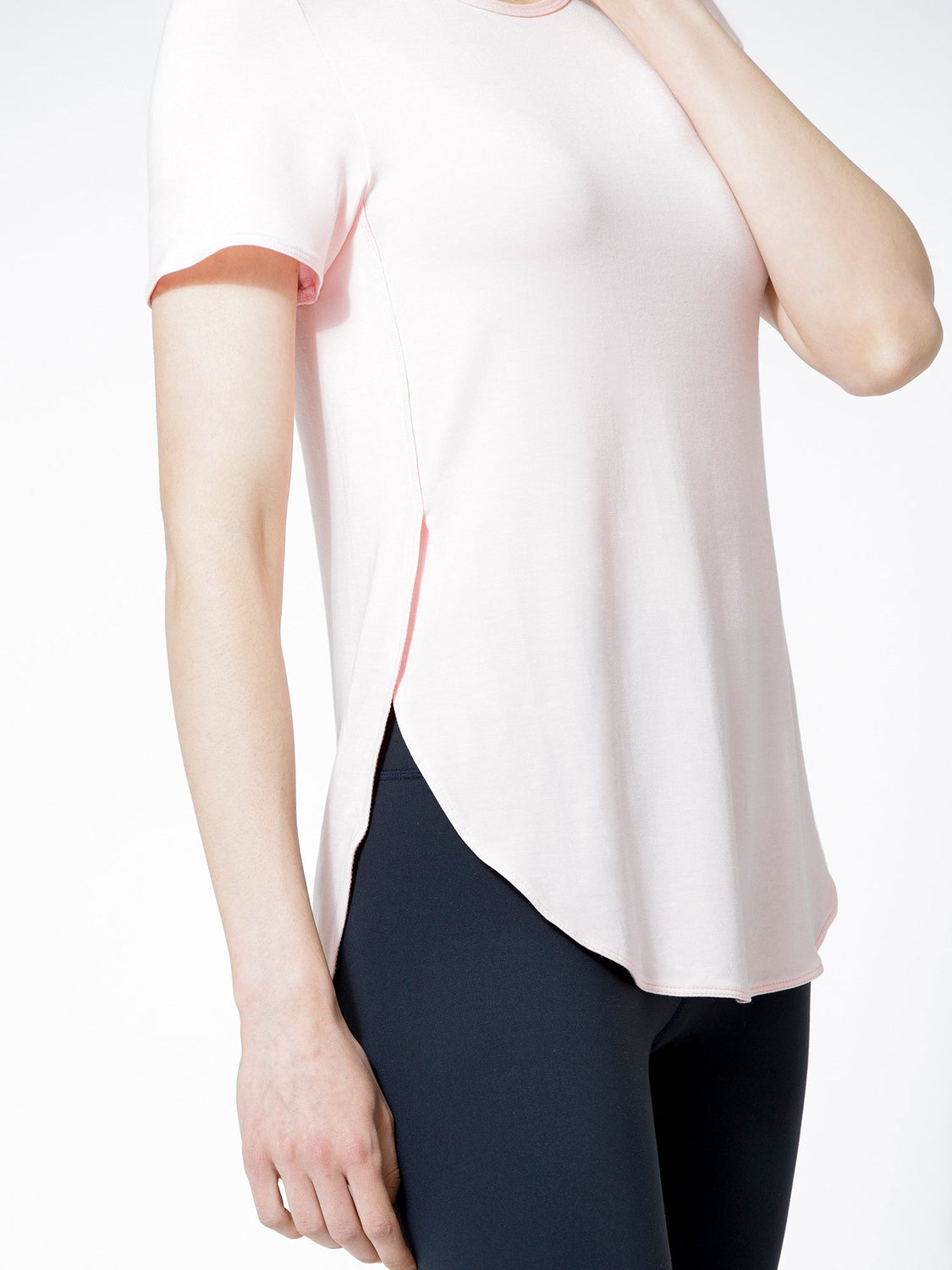 HI LO SIDE SPLIT TEE, BALLET PINK