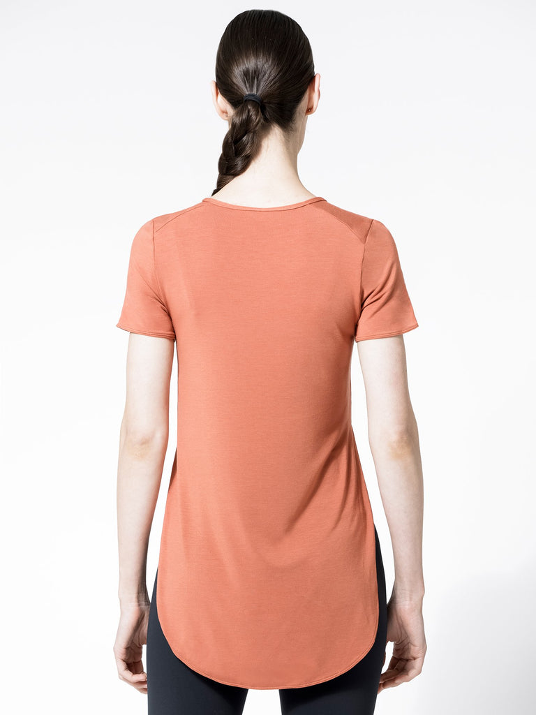 HI LO SIDE SPLIT TEE, CLAY