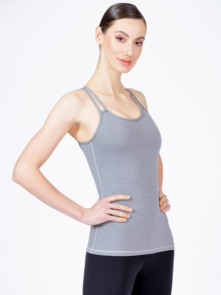 ASANA TANK, LIGHT HEATHER GREY