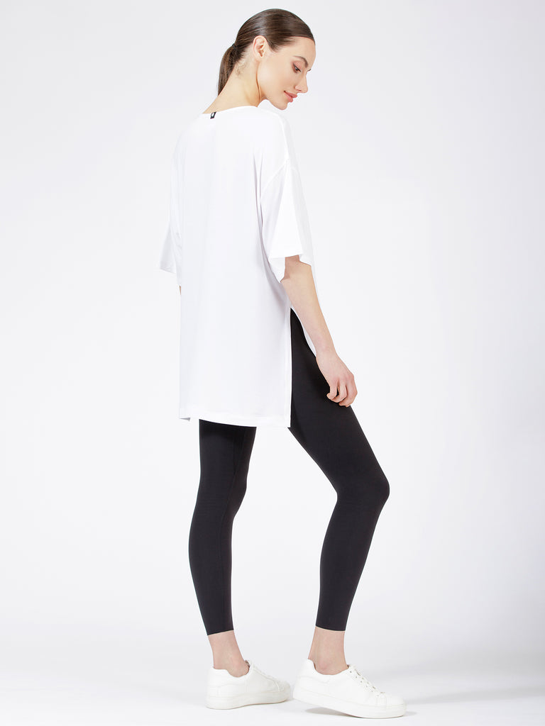HIGH SPLIT OVERSIZE TEE, WHITE