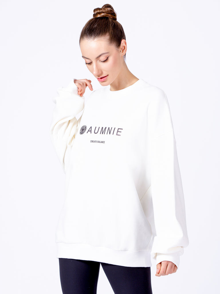 AUMNIE OVERSIZED SWEATSHIRT, WHITE
