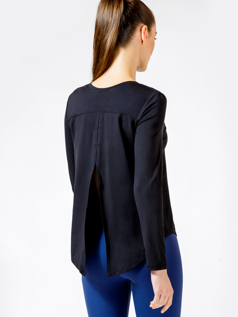 BACK TIE EVERYDAY TEE, BLACK