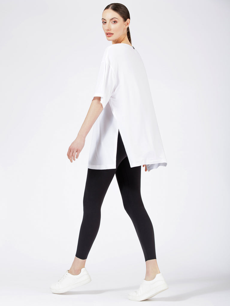 HIGH SPLIT OVERSIZE TEE, WHITE
